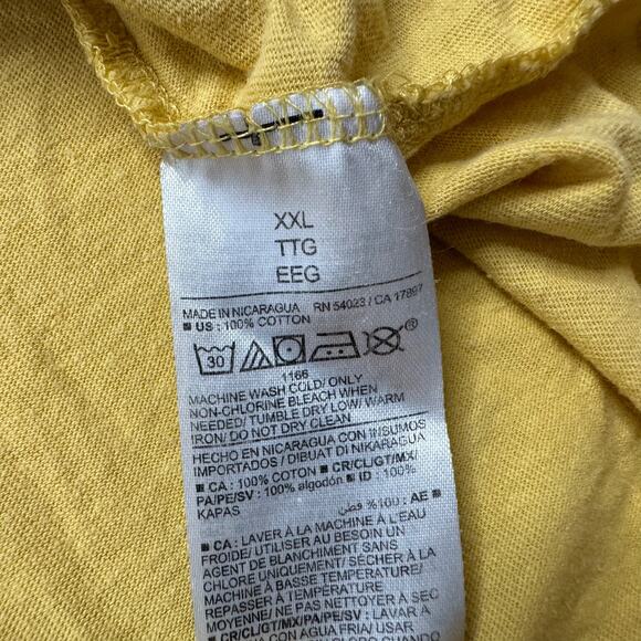 OLD NAVY Def Leppard Pyromania Dip Dye T-shirt Size XXL Mens Yellow Orange - Picture 5 of 7